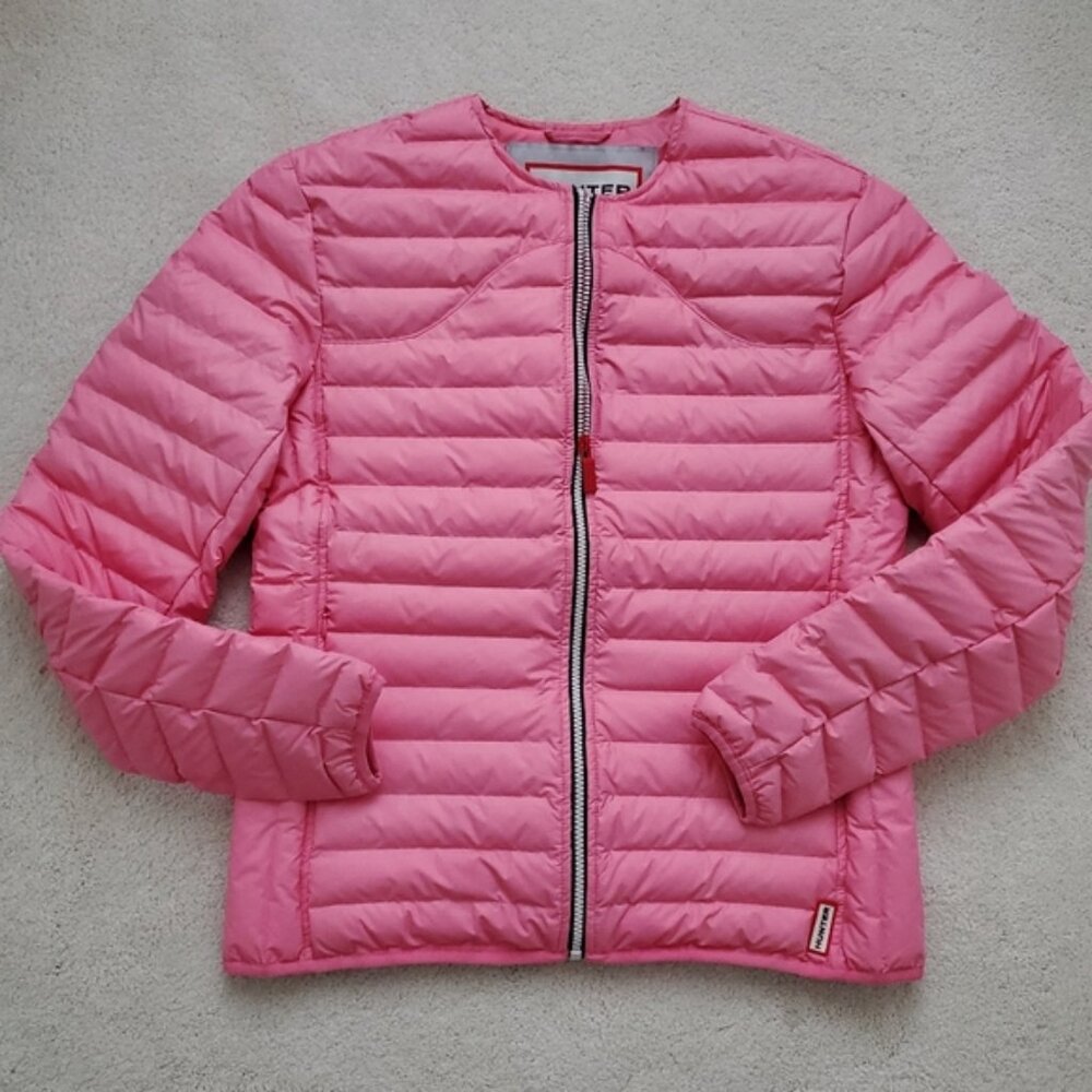 Hunter Pink Thin Down Layer Quilted Jacket Coat S… - image 1